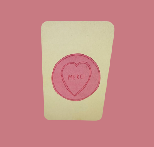 Enskild Mini Karte | Merci Herz – Pink Aufgeweckt