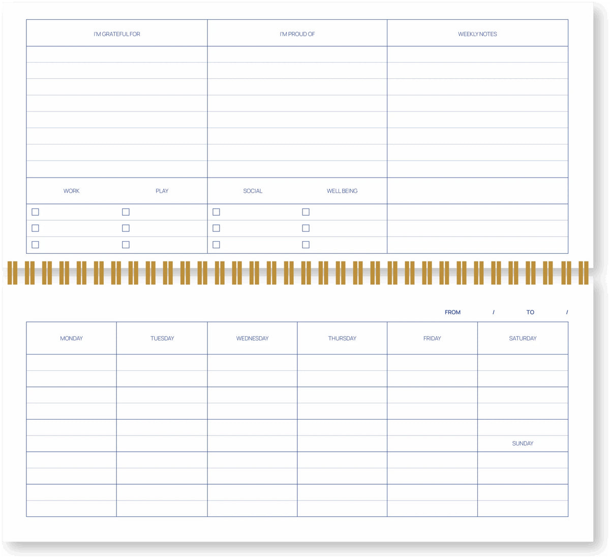 A-Journal Deskplanner | Stripes Pink Red Aufgeweckt