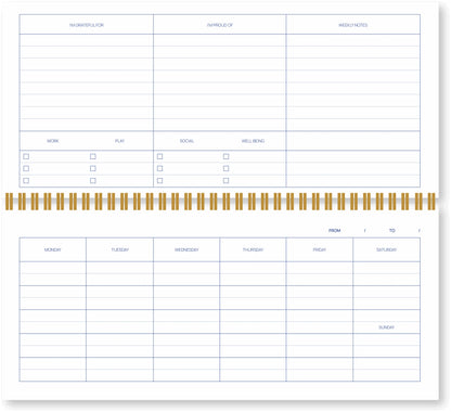 A-Journal Deskplanner | Stripes Pink Red Aufgeweckt