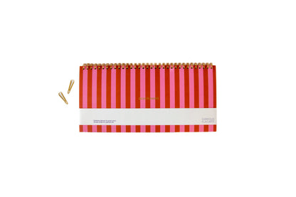 A-Journal Deskplanner | Stripes Pink Red Aufgeweckt