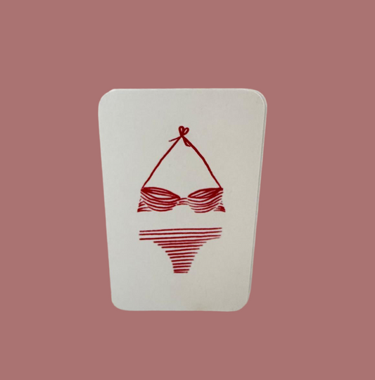 Enskild Mini Karte | Bikini Rot-Weiss Aufgeweckt