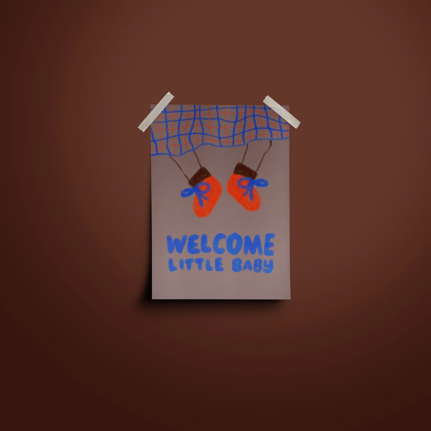 Framboise und Ketchup Karte | WELCOME LITTLE BABY Graubeige Aufgeweckt