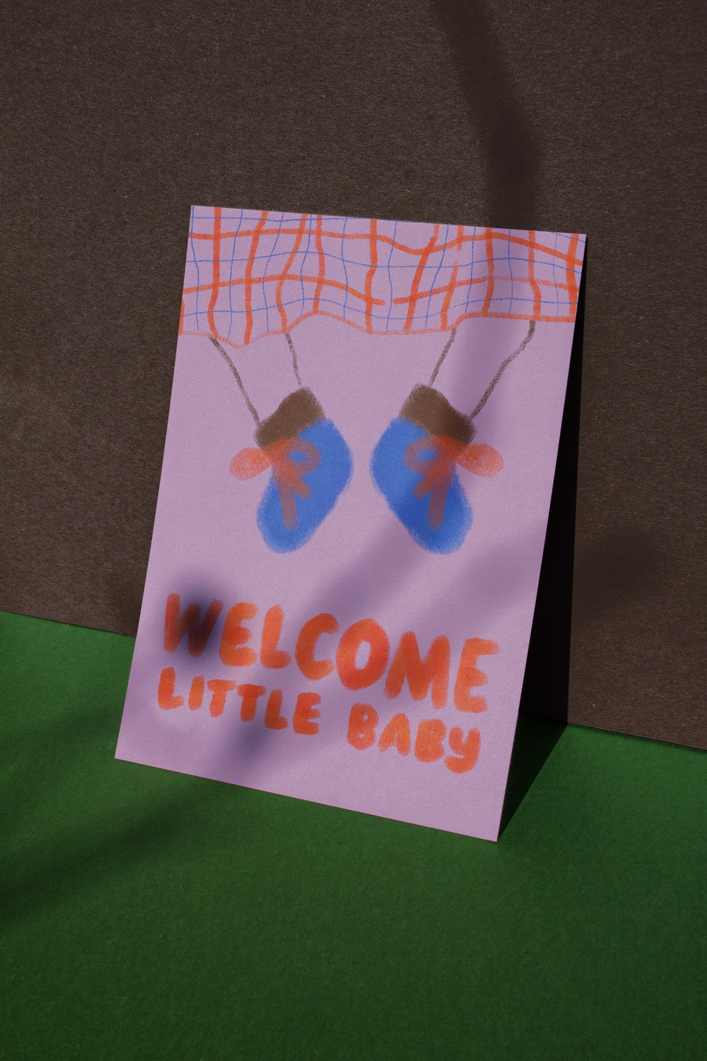 Framboise und Ketchup Karte | WELCOME LITTLE BABY Rosa Aufgeweckt