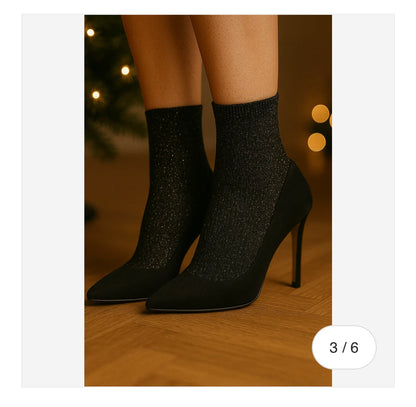 Thomas Jakobson Glitzersocken | schwarz Aufgeweckt