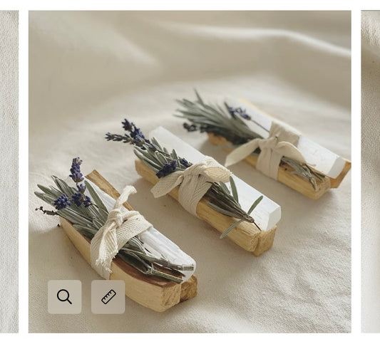 Aufgeweckt Palo Santo mit Selenit und Lavendel Aufgeweckt