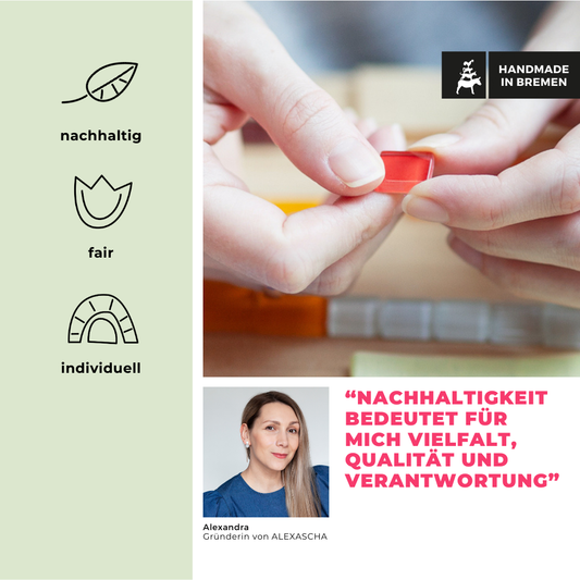 Ohrstecker Azurblau handgefertigt Alexascha