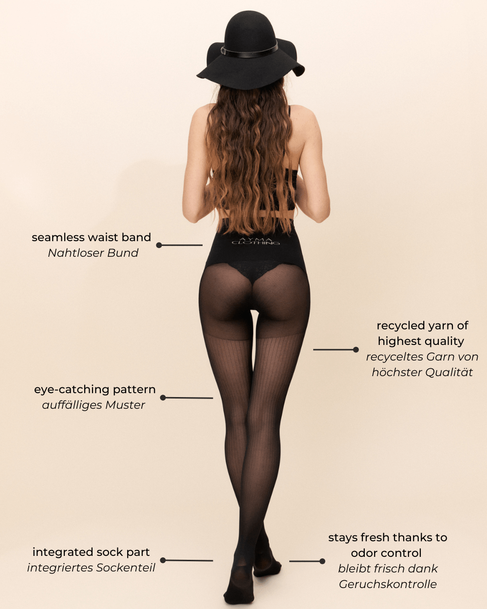 AYMA Clothing GmbH Honeycomb Feinstrumpfhose | 70den Aufgeweckt