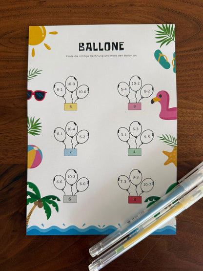 Sommerferien Rätselblock