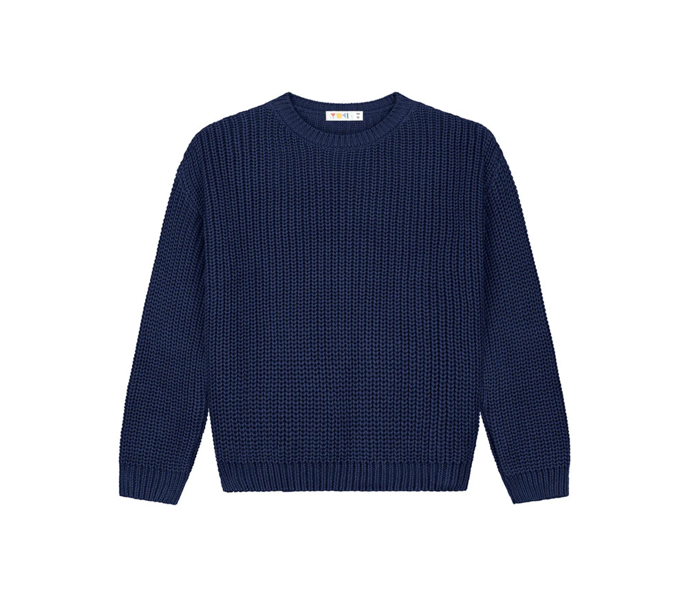 Yuki Kidswear Chunky Knitted Women’s Sweater | Navy Aufgeweckt