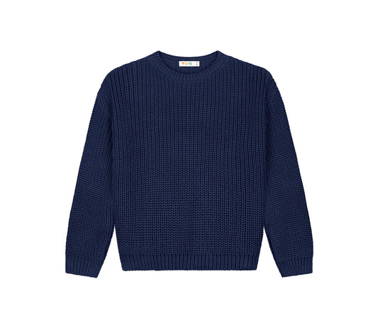 Yuki Kidswear Chunky Knitted Women’s Sweater | Navy Aufgeweckt