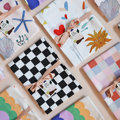 Lili Pepper Küchentuch 50x70 | check black white Aufgeweckt