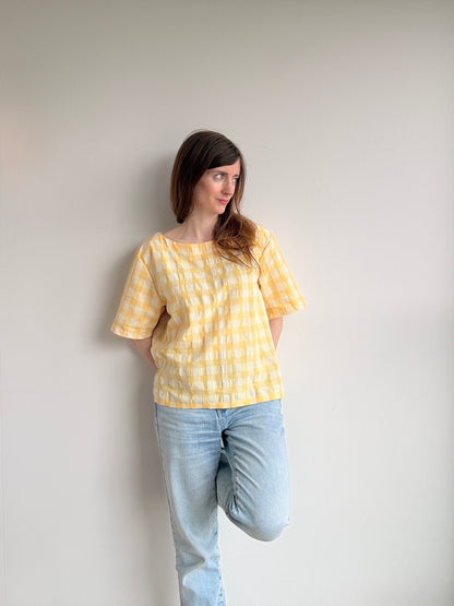 Wild Sparkle Shirt | Vichy Karo gelb-weiss Aufgeweckt