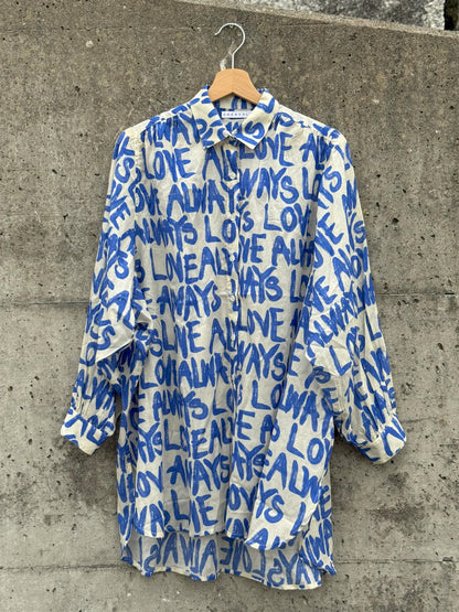 Chaaval Alma Bluse | Blau auf Creme | pre-order Mitte Mai Aufgeweckt