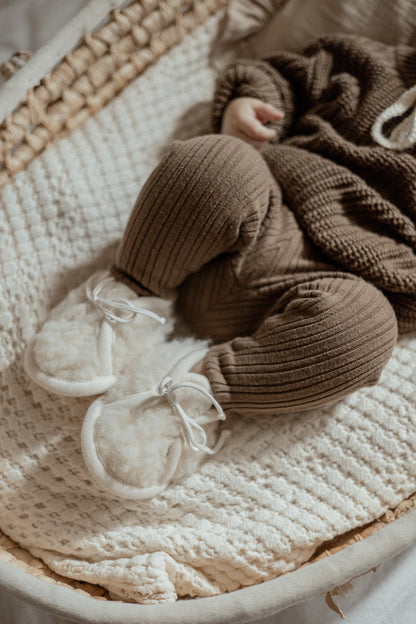 romi. Irregular rib knit Leggings | Coffee Aufgeweckt