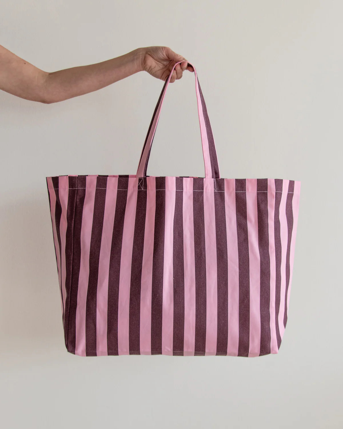 Kado Design Strandtasche Baumwolle Streifen | Schokolade + Kaugummi Aufgeweckt