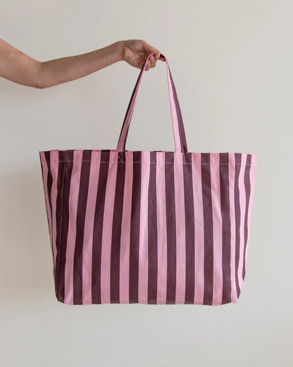 Kado Design Strandtasche Baumwolle Streifen | Schokolade + Kaugummi Aufgeweckt