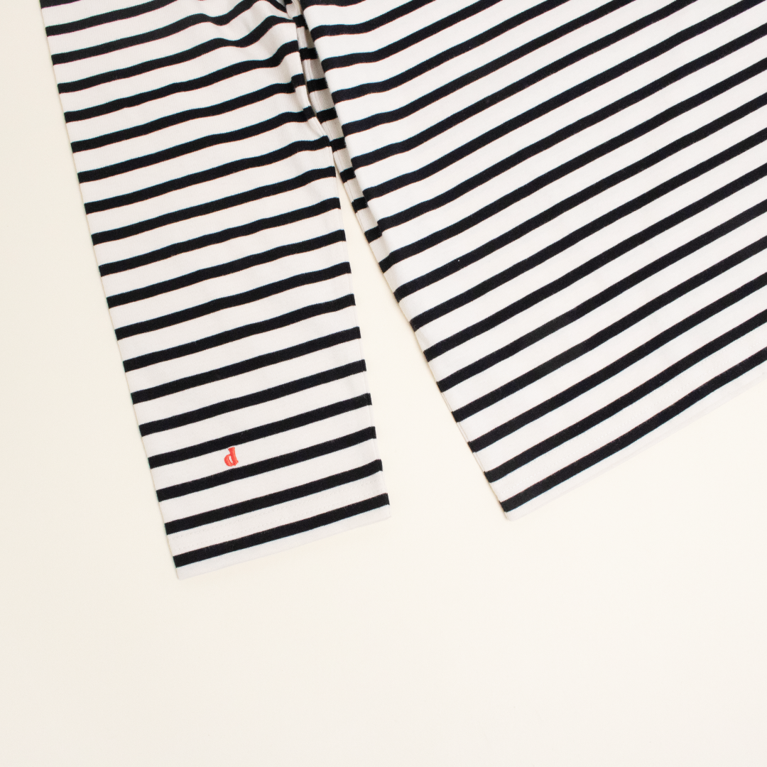 Langarmshirt gestreift schwarz/off-white Popeia