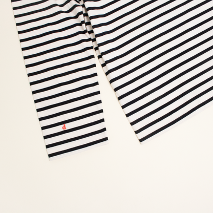 Langarmshirt gestreift schwarz/off-white Popeia