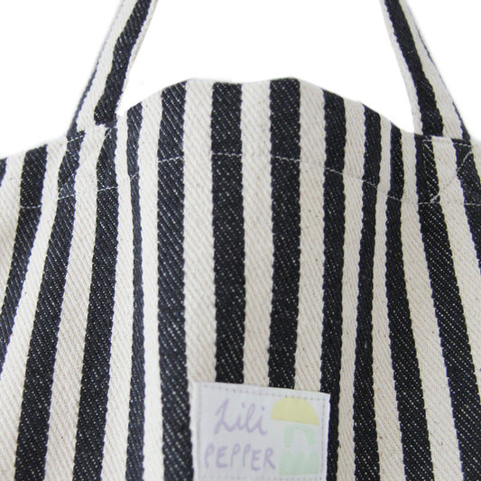 Baumwolltasche Stripes Black