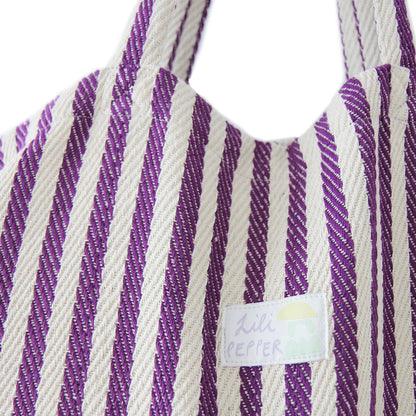 Lili Pepper Baumwolltasche Stripes Purple Aufgeweckt