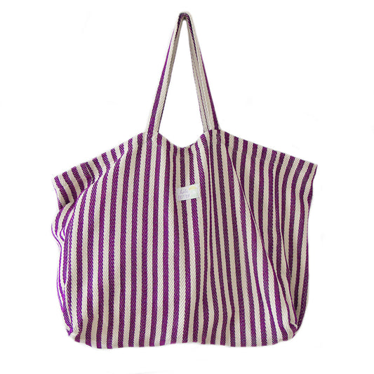 Lili Pepper Baumwolltasche Stripes Purple Aufgeweckt