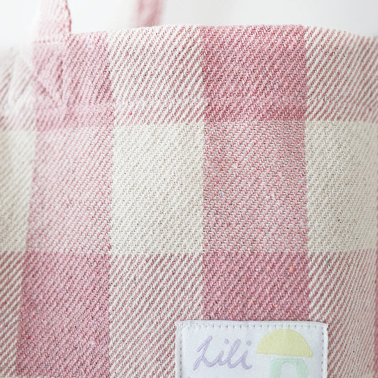 Baumwolltasche Rose Check