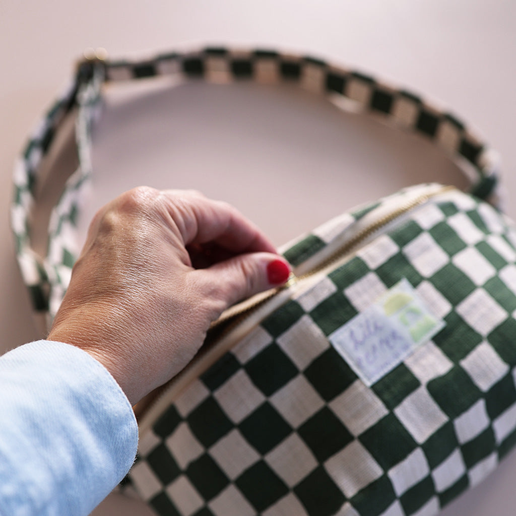 Lili Pepper Shoulder Bag | Check Rose Green Aufgeweckt