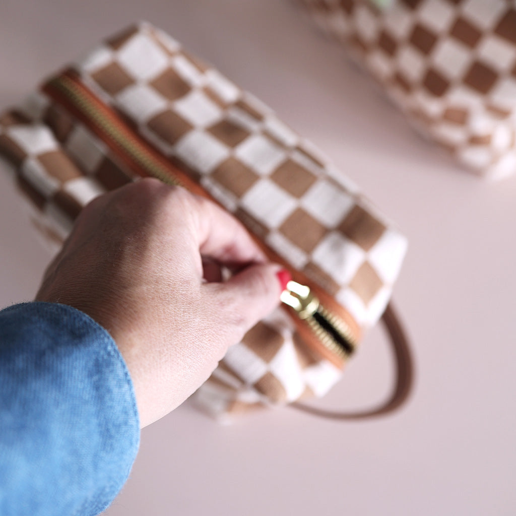 Lili Pepper Blockprint Necessaire | Check Ginger Aufgeweckt