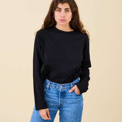 Langarmshirt schwarz Popeia