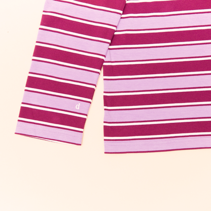 popeia Langarmshirt gestreift | aubergine/pink Aufgeweckt