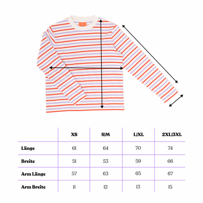 popeia Langarmshirt gestreift | weiß/rot/lila Aufgeweckt