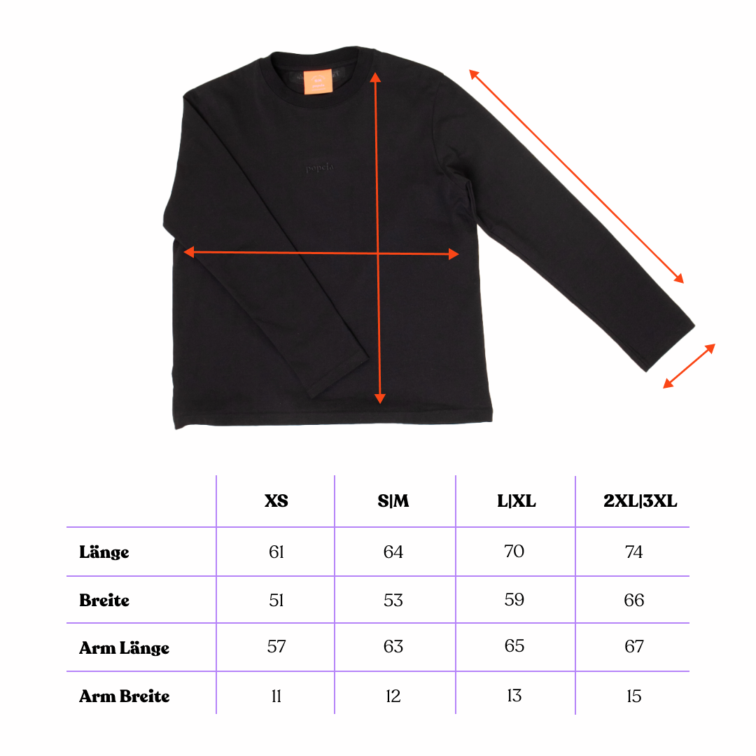 Langarmshirt schwarz Popeia