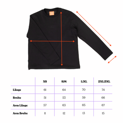 Langarmshirt schwarz Popeia