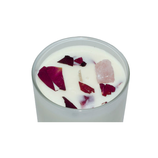 „Rose Quartz“ Duftkerze im Glas
