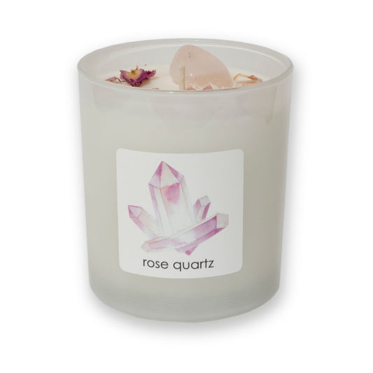 „Rose Quartz“ Duftkerze im Glas