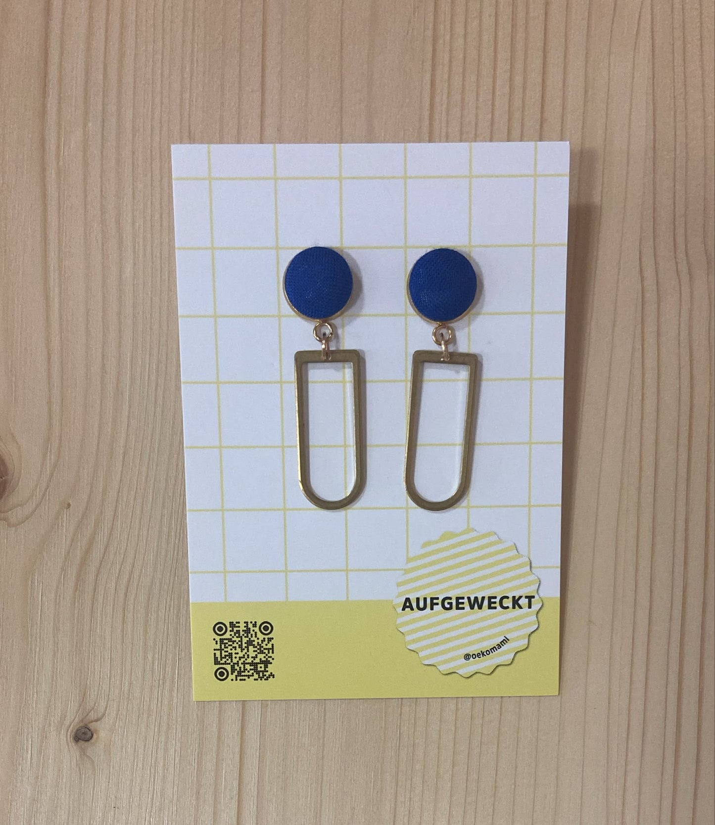 Ohrstecker mit Anhänger | Gold königsblau