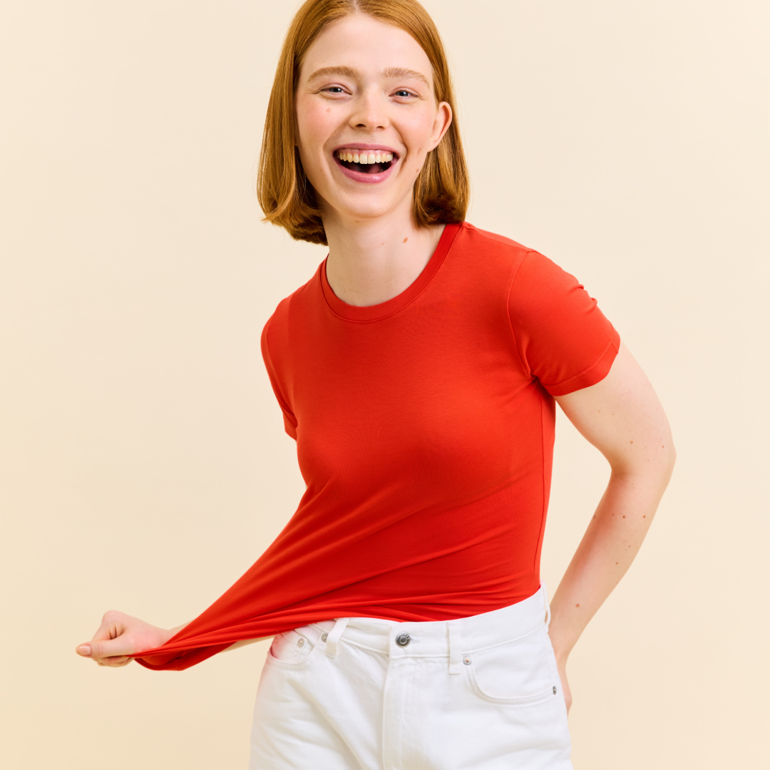 Popeia Tight T-Shirt | rot Aufgeweckt