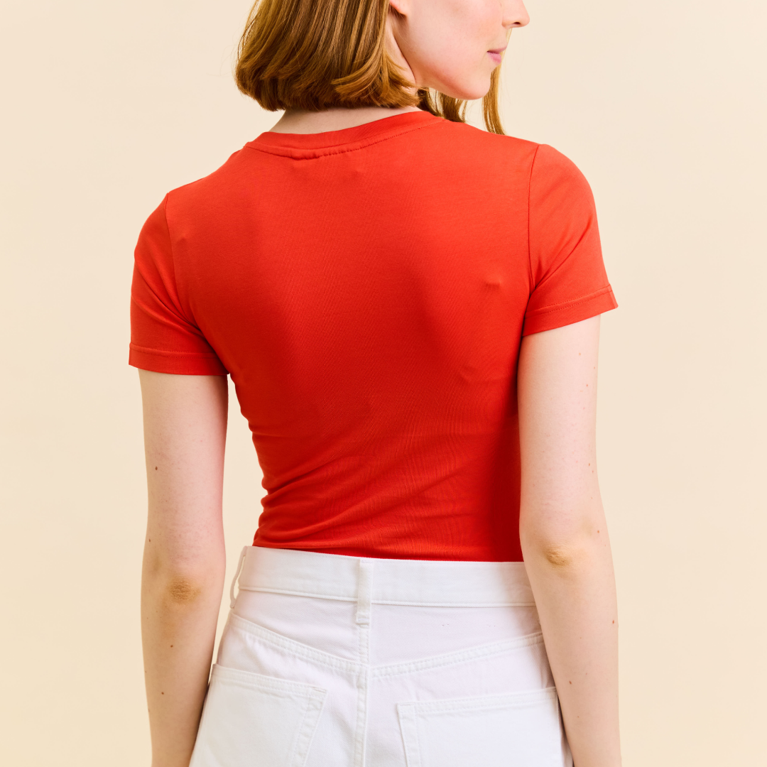 Popeia Tight T-Shirt | rot Aufgeweckt