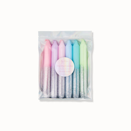 by Vivi. Dip Dye Kerzen 6er-Set | Bonbon Glitter Aufgeweckt