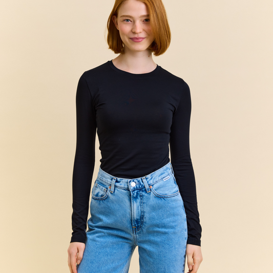 Tight Langarmshirt schwarz Popeia