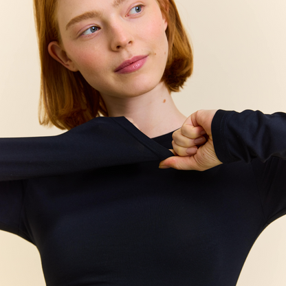 Tight Langarmshirt schwarz Popeia