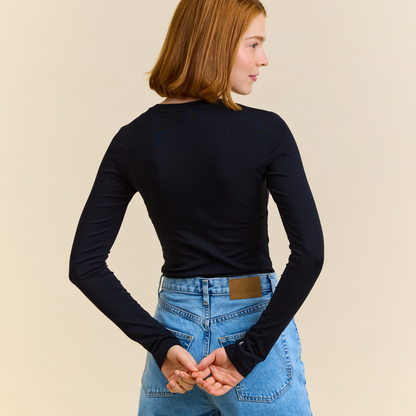 Tight Langarmshirt schwarz Popeia