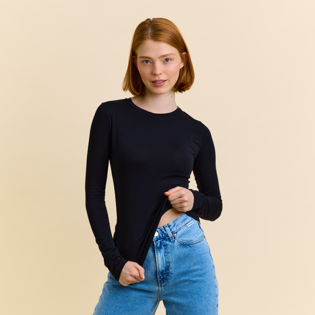 Tight Langarmshirt schwarz Popeia