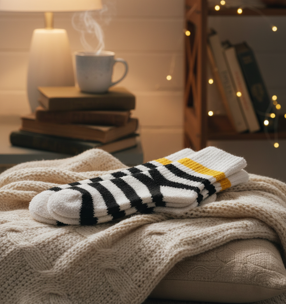 Thomas Jakobson Jubiläumssocken | Plüschsocken Ringel Gold Aufgeweckt