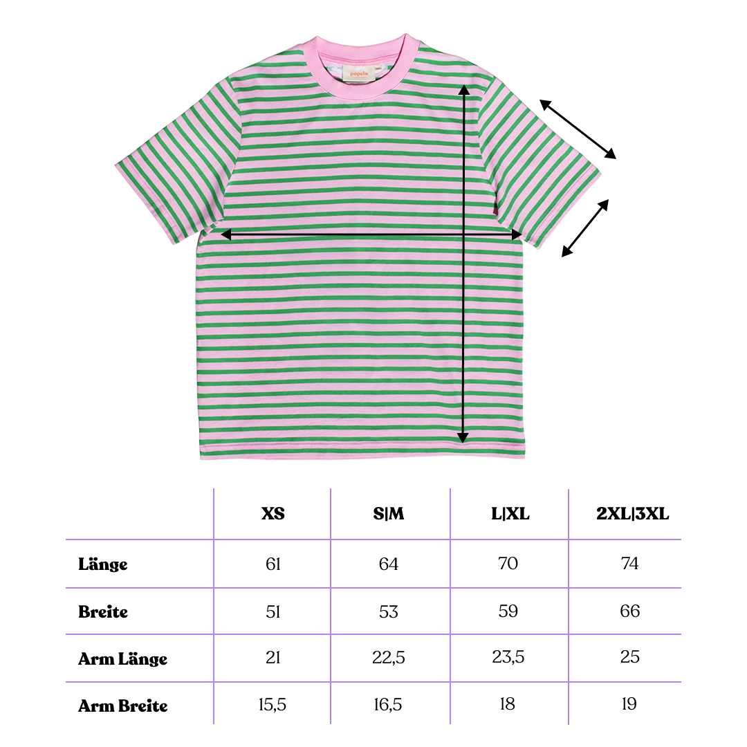 popeia T-Shirt gestreift | pink/grün Aufgeweckt