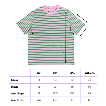 popeia T-Shirt gestreift | pink/grün Aufgeweckt