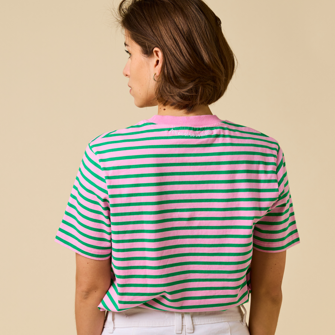 popeia T-Shirt gestreift | pink/grün Aufgeweckt