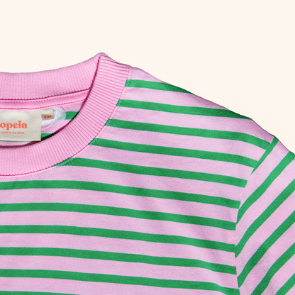 popeia T-Shirt gestreift | pink/grün Aufgeweckt