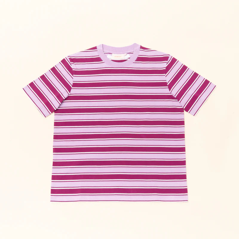 T-Shirt gestreift | Aubergine/Pink