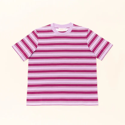 T-Shirt gestreift | Aubergine/Pink